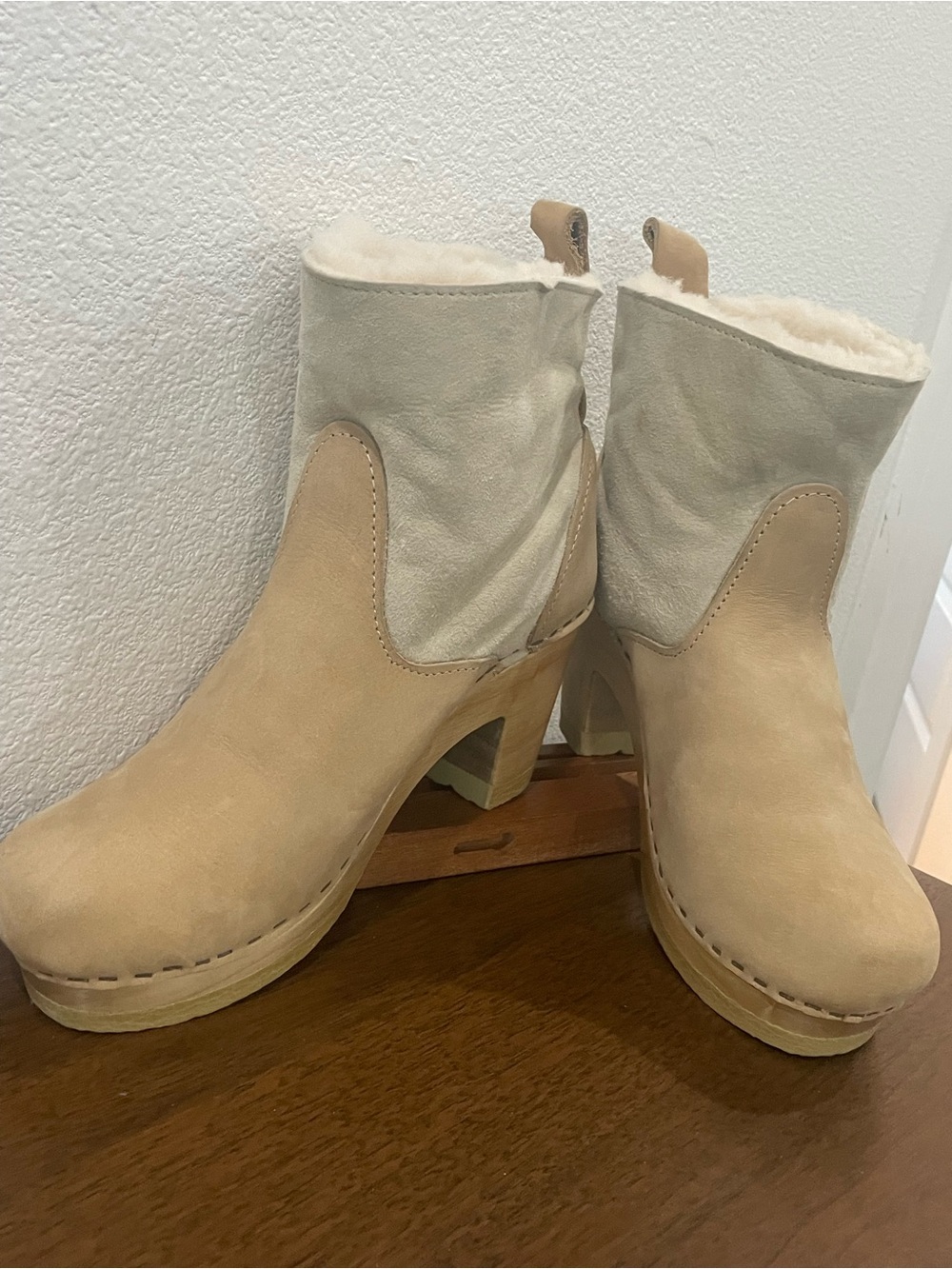LUXURY Chunky Clog platform stacked boots suede quiet luxury, size 7, MSRP $430 - Picture 15 of 15